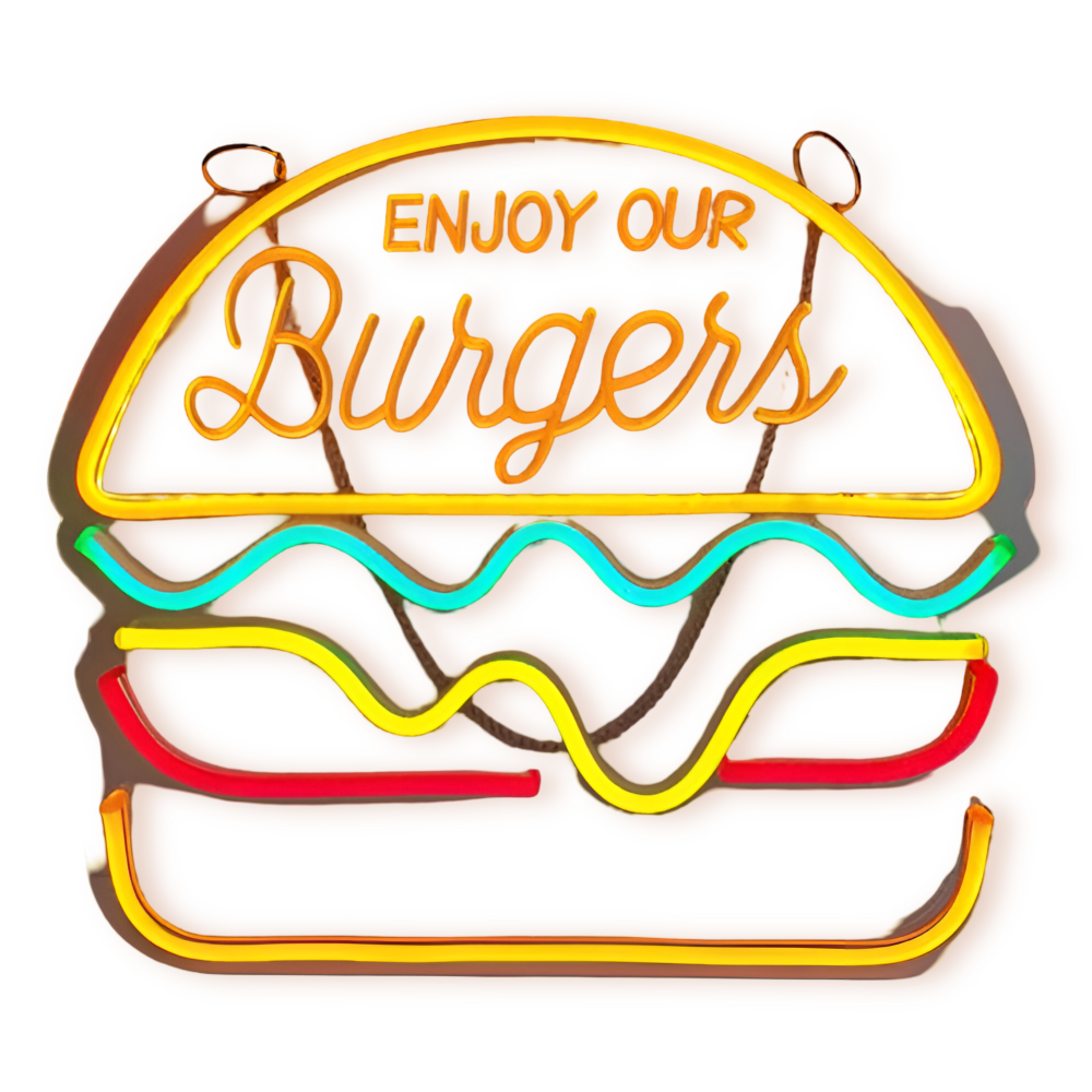 BowLift | Fast Food LED Neon Light – Colorful Wall Decoration with USB Connection