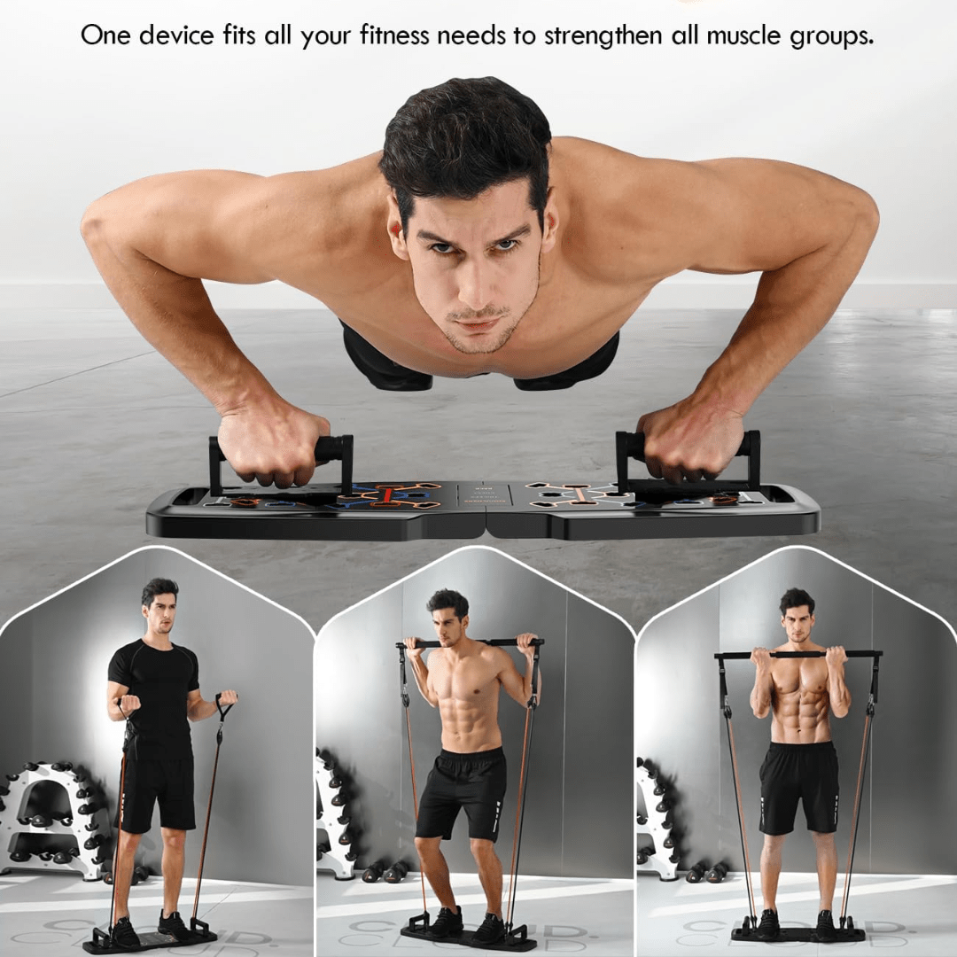 BowLift | Complete Fitness Set for Home with Resistance Bands & AB Roller