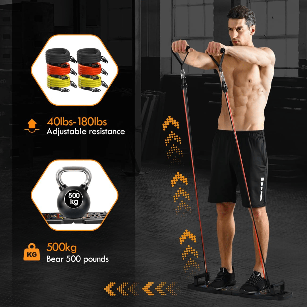 BowLift | Complete Fitness Set for Home with Resistance Bands & AB Roller