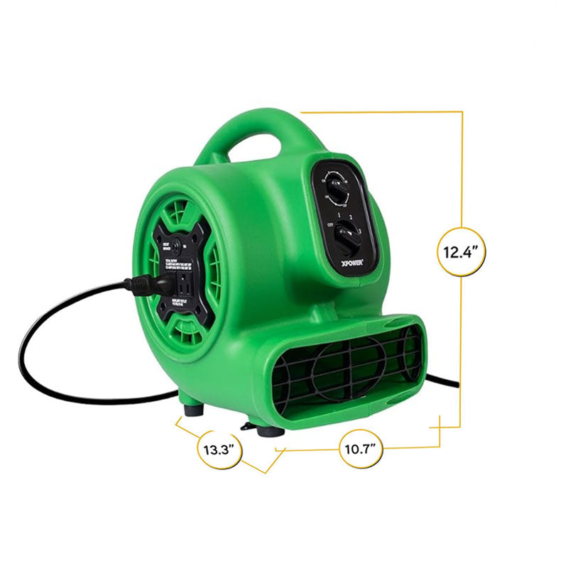 BowLift | Floor Blower 1/4 HP 925 CFM Air Mover with 4 Blowing Angles for Janitorial Home Commercial Industrail Use