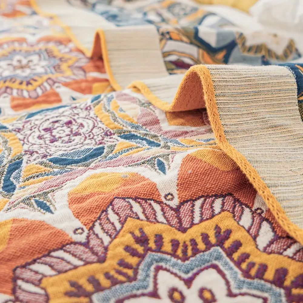 BowLift | Boho Flora Tone Cotton Blanket