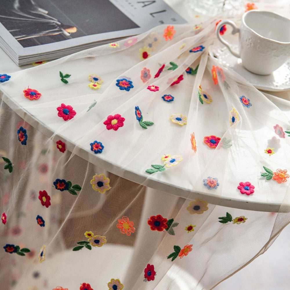 BowLift | Floral Embroidered Lace Tablecloth Cover