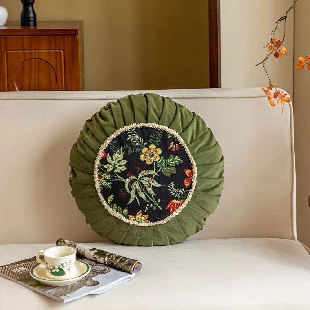 BowLift | Floral Medley Velvet Round Cushion