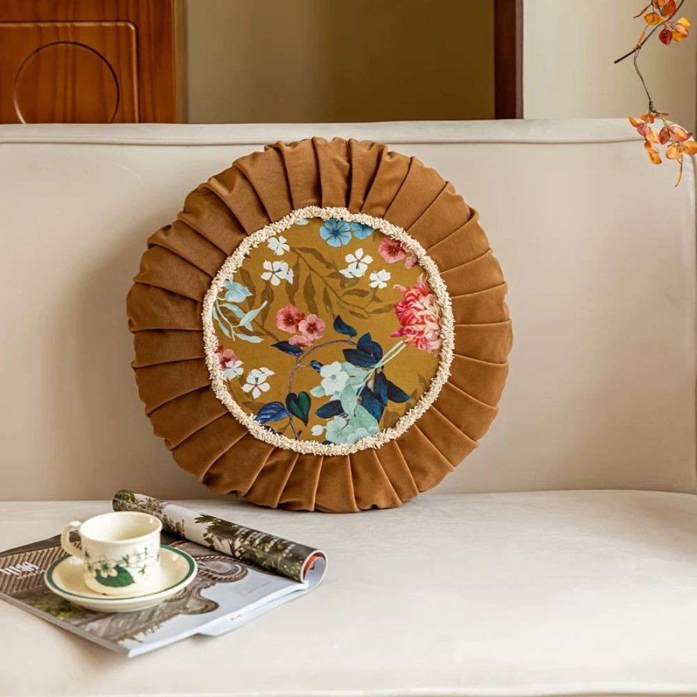 BowLift | Floral Medley Velvet Round Cushion