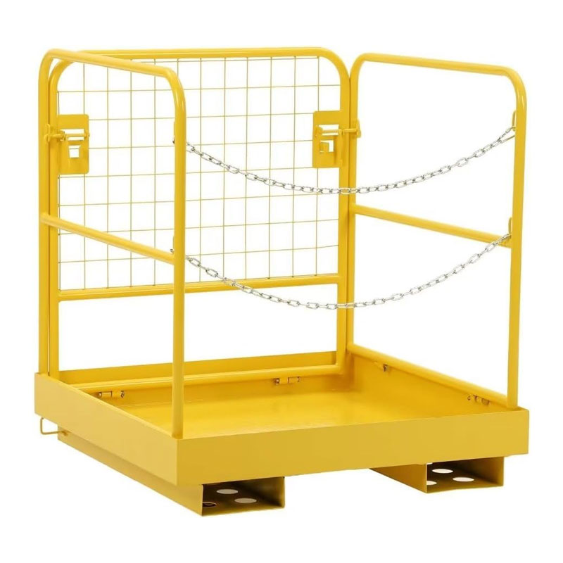 BowLift | Yellow Forklift Safety Cage, Suitable For Aerial Work, Foldable Heavy Duty Steel Forklift Work Platform