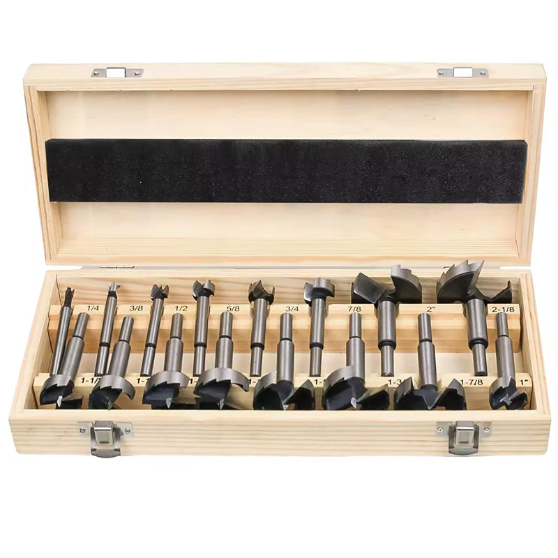 BowLift | 16Pcs/Set Forstner Carbon Steel Boring Drill Bits Woodworking Self Centering Hole Saw Forstner Drill Bit With Center Positioning