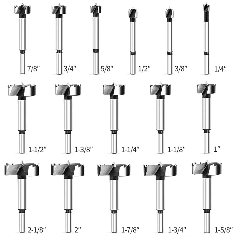 BowLift | 16Pcs/Set Forstner Carbon Steel Boring Drill Bits Woodworking Self Centering Hole Saw Forstner Drill Bit With Center Positioning