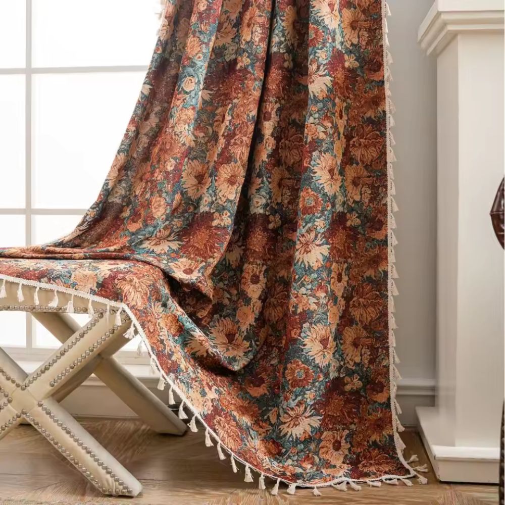 BowLift | French Vintage Floral Tapestry Curtain