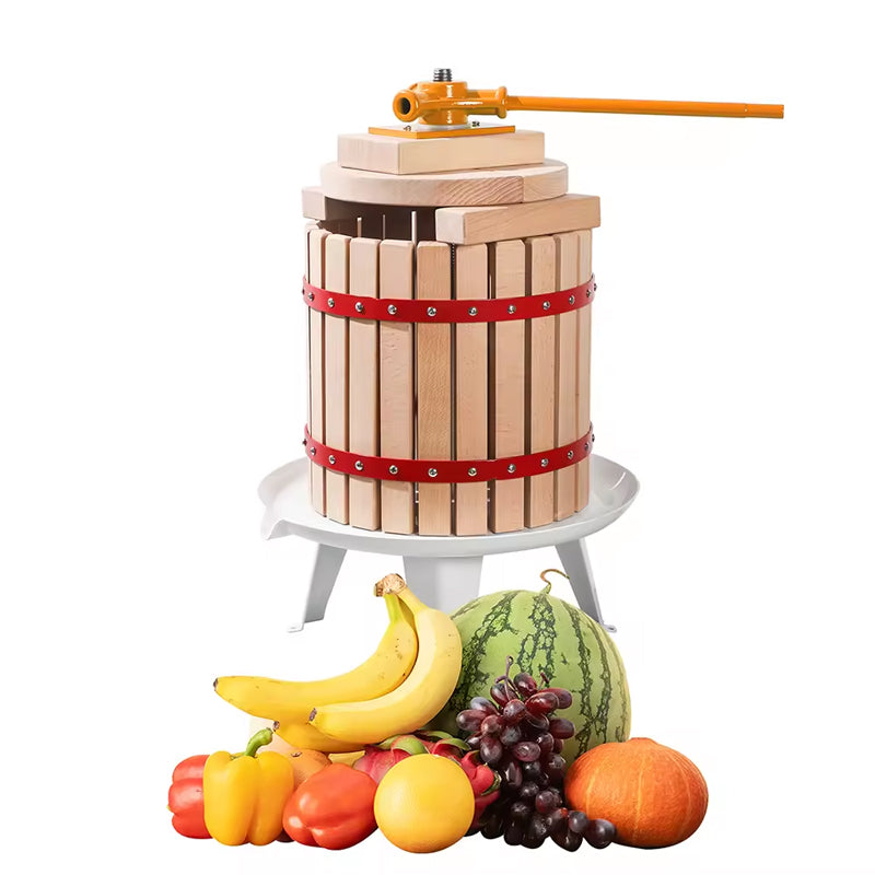 BowLift | 12L 3.2 Gallon Manual Press Household Small Fruit Wine Grape Press Solid Wood Basket Heavy Duty Cider Making