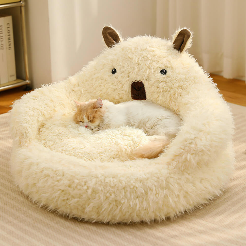 BowLift | Alpaca-shaped, fluffy, warm, detachable dog and cat bed