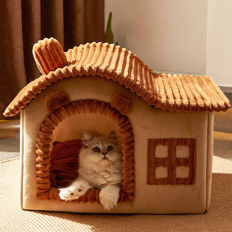 BowLift | Cat Bed Soft House Style Indoor Enclosure