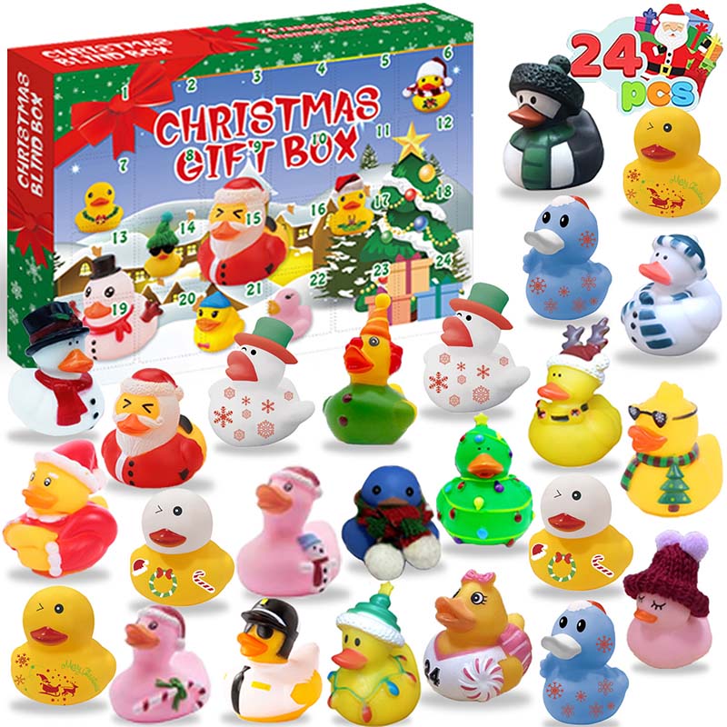 BowLift | 24 Pcs Countdown Christmas Rubber Ducks Advent Calendar