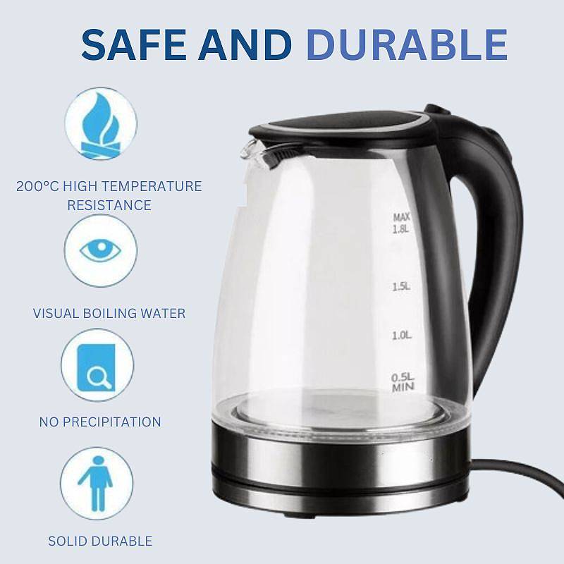 BowLift | 1.8L Electric Glass Kettle with LED Illumination
