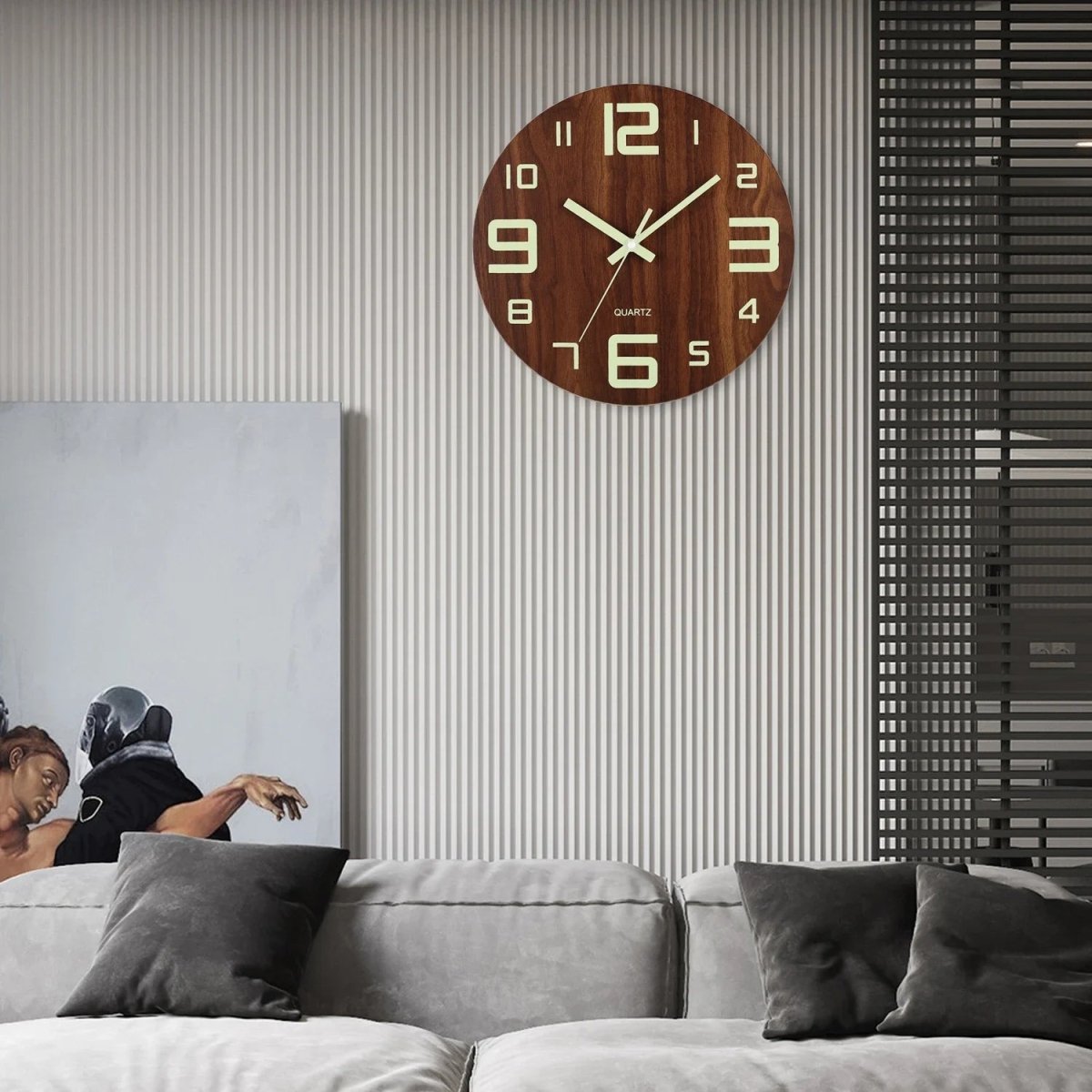 BowLift | Stylische leuchtende digitale Wanduhr für das Schlafzimmer