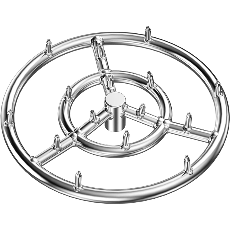 BowLift | 12" Round Stainless Steel Fire Pit Burner Ring, High Flame
