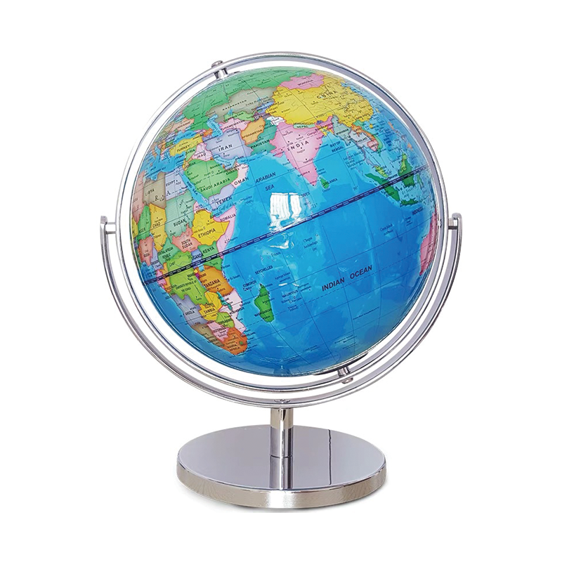 BowLift | 13" World Globe with Stand, 720° Swivels in All Directions,Geographic/Decorative Desktop Decoration World Globe Map with Clear Text for Home, School, Office