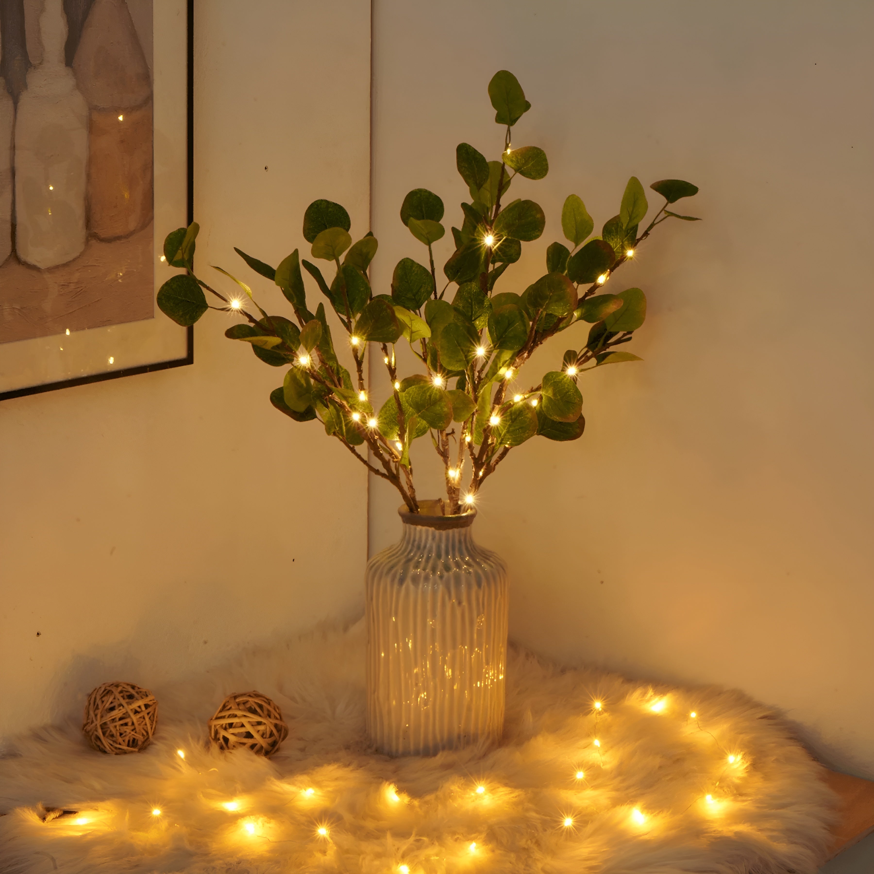 BowLift | EverLeaf Light – Natural Olive Branch LED Lamp for Atmospheric Lighting
