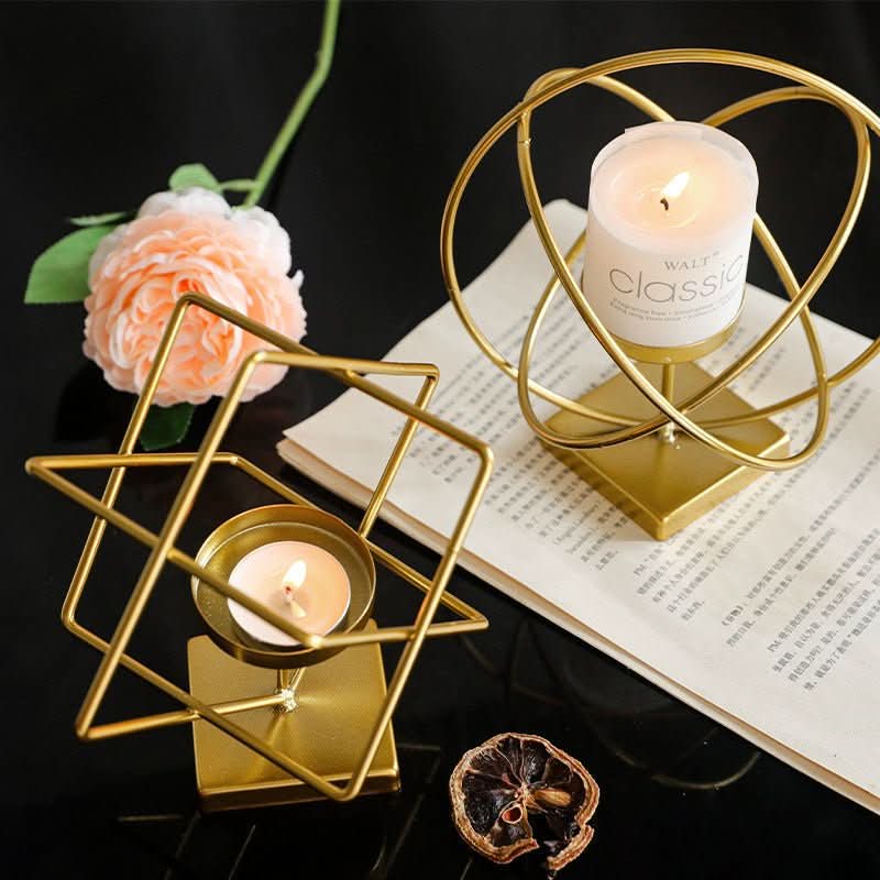BowLift | Aurelios Golden Candle Holder | Elegant Metal Candle Stand for Living and Dining Table Decoration