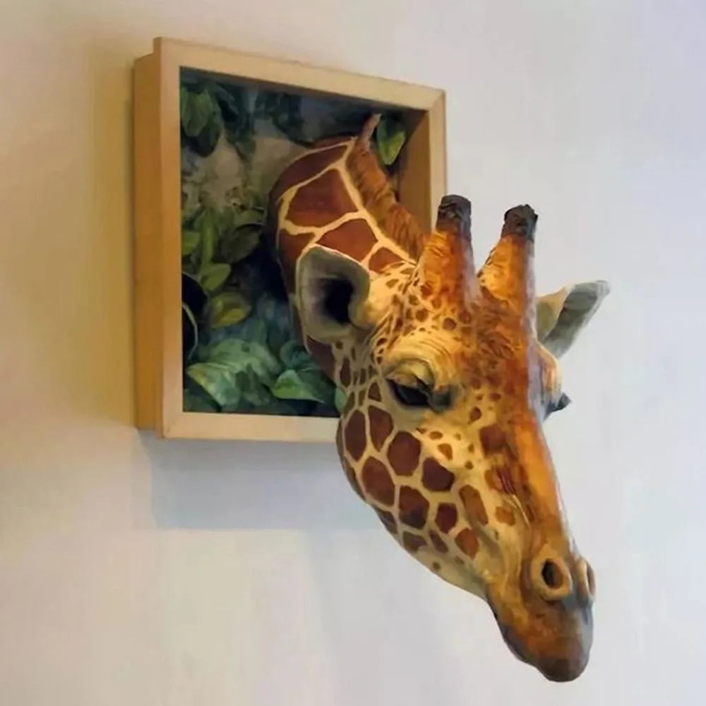 BowLift | Giraffe Head - Wall Decoration - 3D Sculpture - Lifelike Decoration