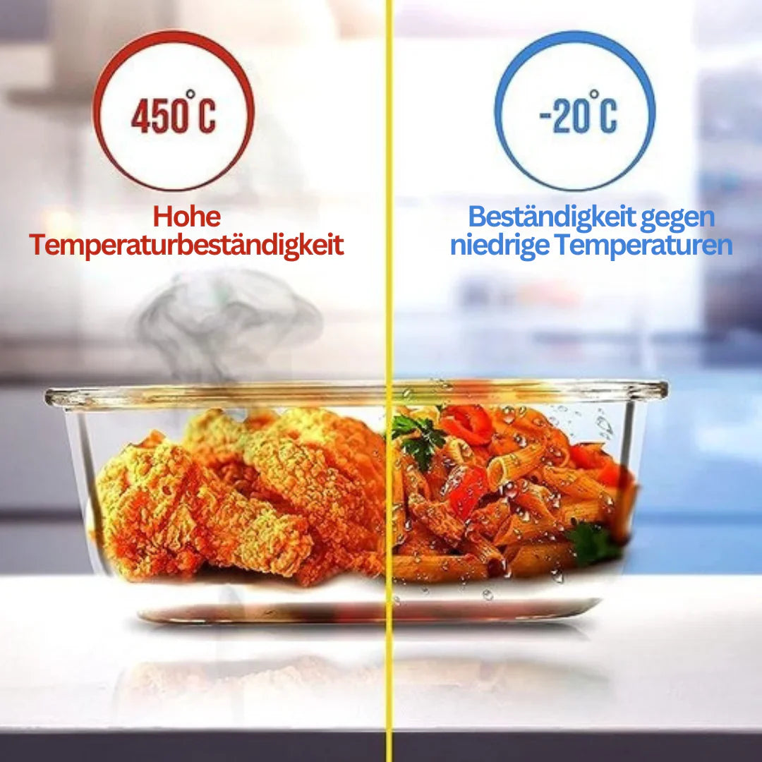 BowLift | Glass Fresh Storage Containers Set – Airtight Storage Containers with Lid for Kitchen & Meal Prep