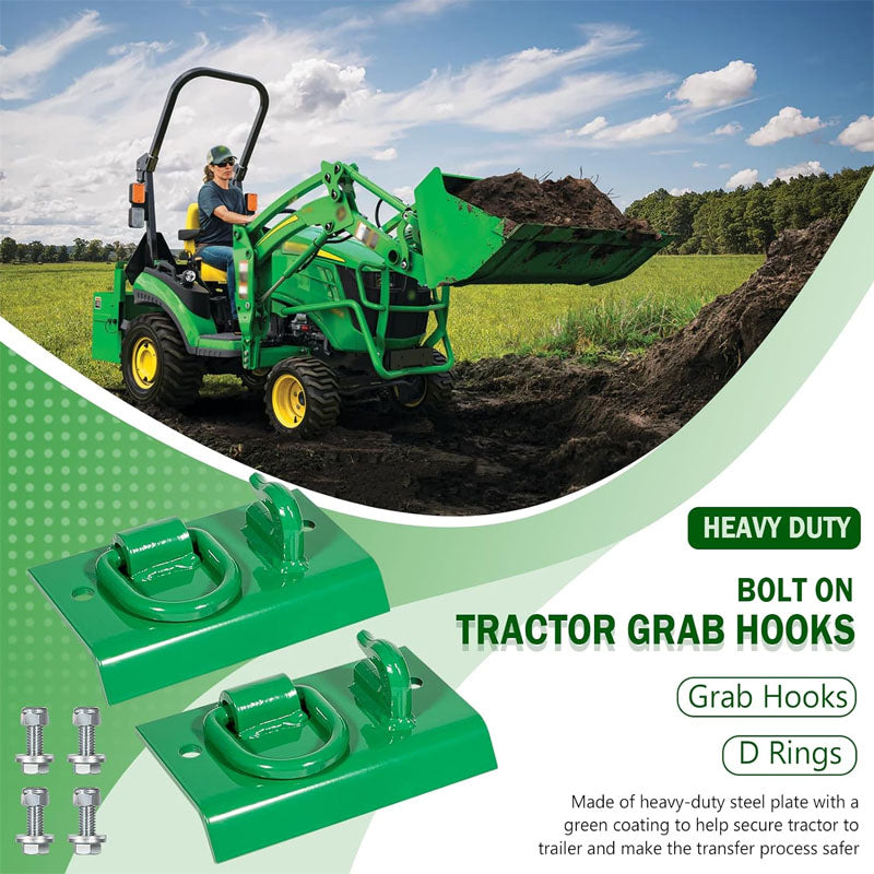 BowLift | Grab Hooks Heavy Duty Bolt on Tractor Grab Hooks  1/4" Bolt on Grab Hooks for Tractor Bucket RV