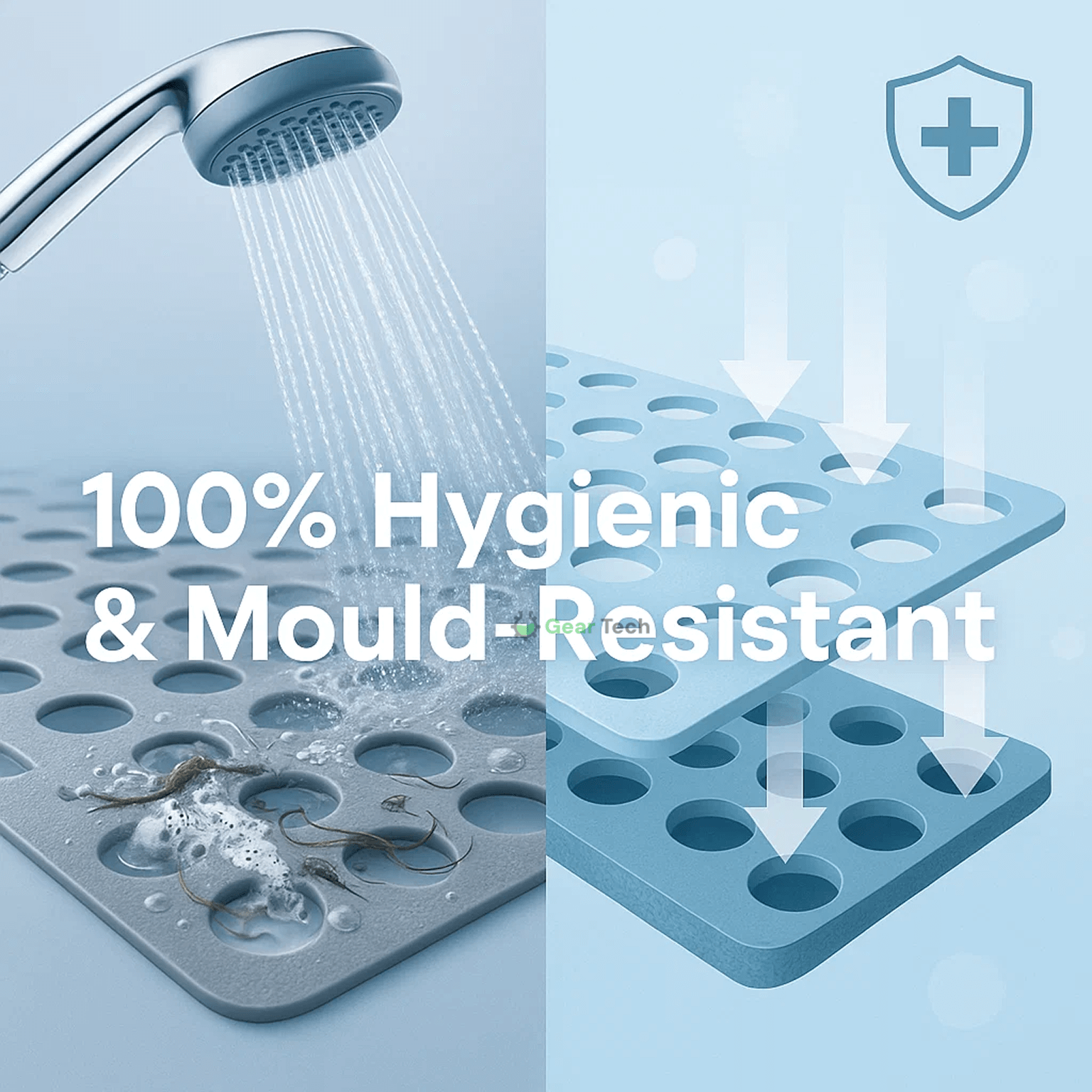 BowLift | Antislip Shower Mat | Hygienic, Mold Resistant & Comfortable for Safe Bathroom Use