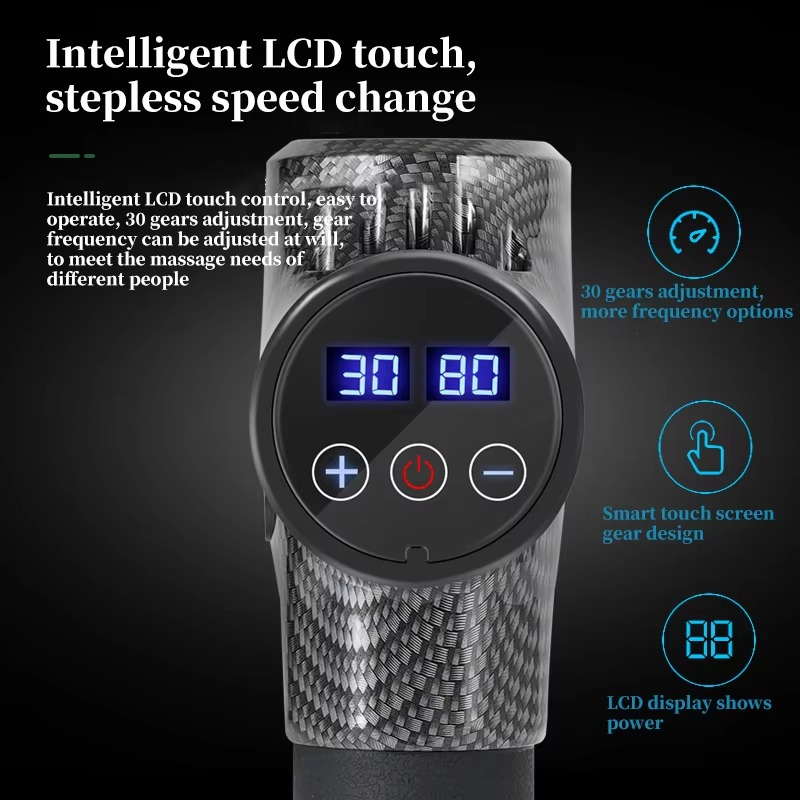 BowLift | Deep Tissue Percussion Massage Gun with 30 Speeds and LCD Display