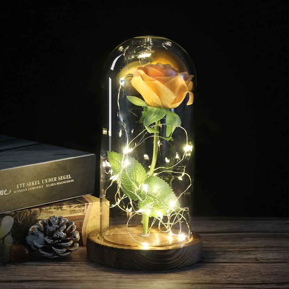 BowLift | Eternal Rose in Glass Dome | Handpicked, LED Lit & Ideal for Romantic Gifts and Home Decor