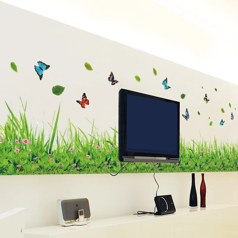 BowLift | Serene Springtime Butterfly Green Grass Wall Stickers