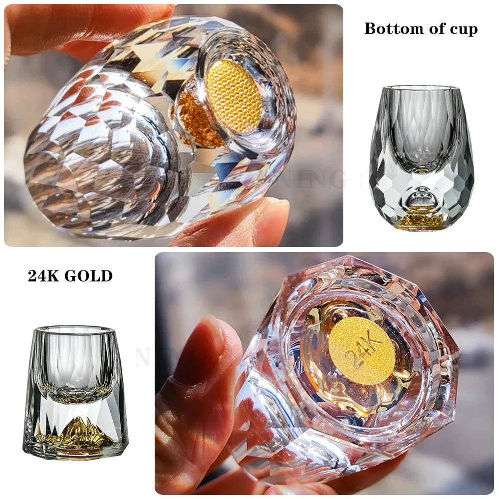BowLift | Crystal Glass Whiskey Glasses Bar Liqueur Sphere Cups Sake and Shochu Double-Walled Thick Bottoms Small Capacity Tea Cups