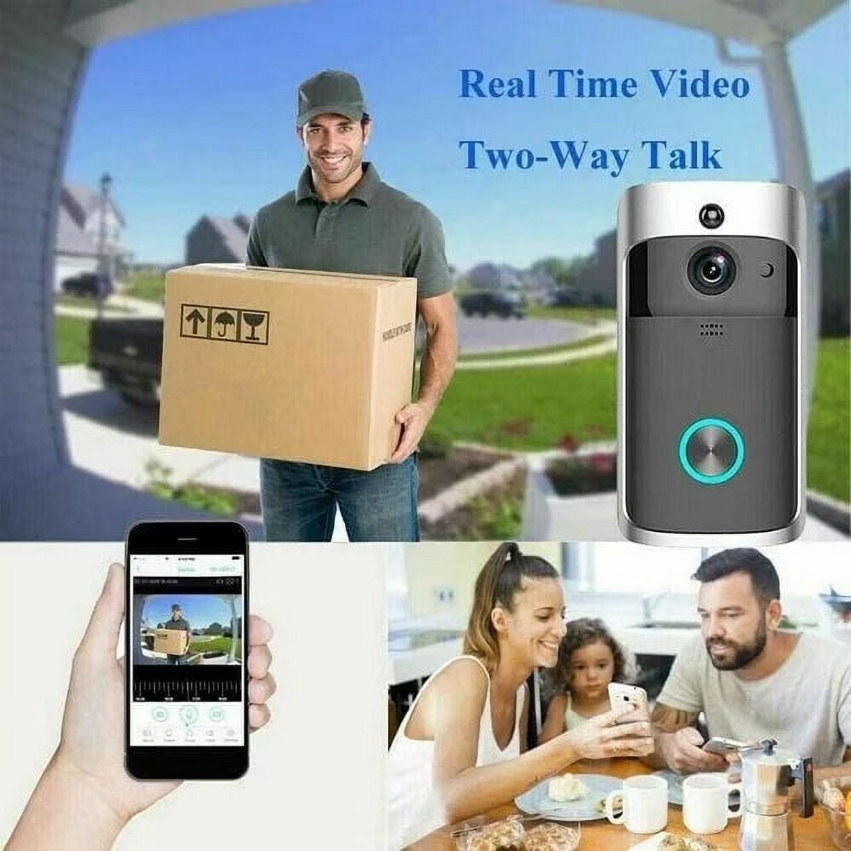 BowLift | Wireless HD WiFi Video Doorbell | Night Vision, Two-Way Intercom & Motion Alerts for Home Security