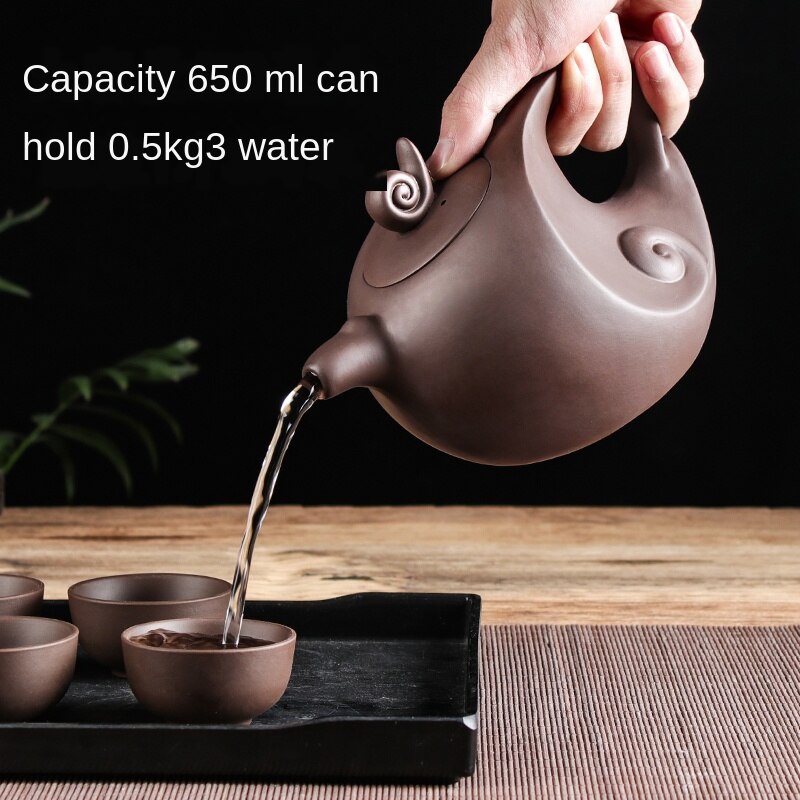 BowLift | Large Capacity Household Handmade Purple Sand Teapot Chinese Tea Set Yixing Zisha Zhu Clay Ball Filter Bubble Teapot Moon Pot