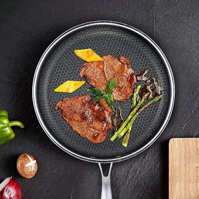 BowLift | Premium Stainless Steel Frying Pan with Non-Stick Pixel Technology – Perfect for Healthy Frying