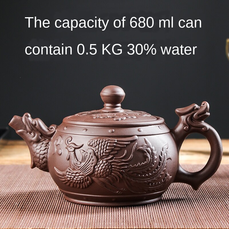 BowLift | Large Capacity Household Handmade Purple Sand Teapot Chinese Tea Set Yixing Zisha Zhu Clay Ball Filter Bubble Teapot Moon Pot