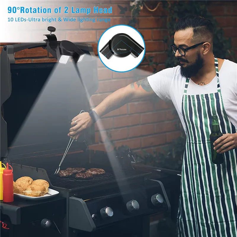 BowLift | GrillLume LED Grill lamp | 360° Rotatable | Heat Resistant & Super Bright | For BBQ & Outdoor