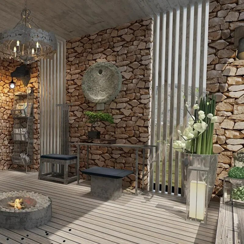 BowLift | 3D Stone Pattern Retro Wallpaper