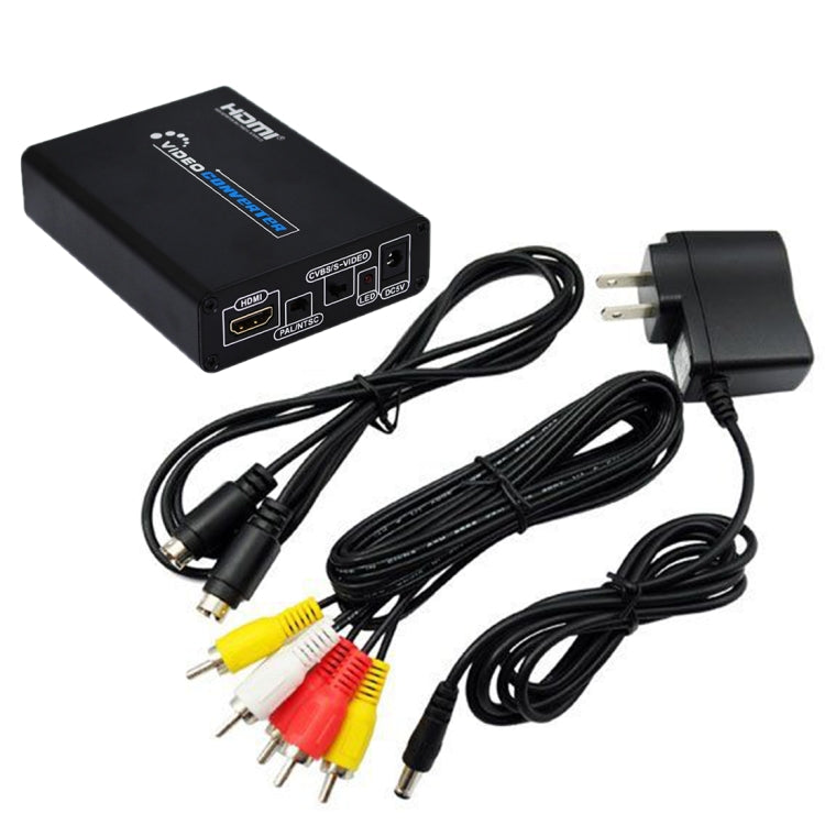 BowLift | HDMI to Composite / AV S-Video Converter RCA CVBS/L/R Video Converter Adapter, EU Plug