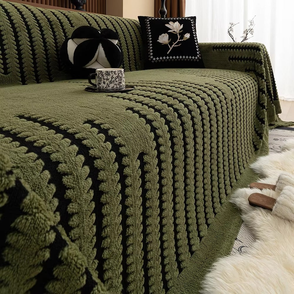BowLift | Elegant Plush Sofa Cover with Tufted Details