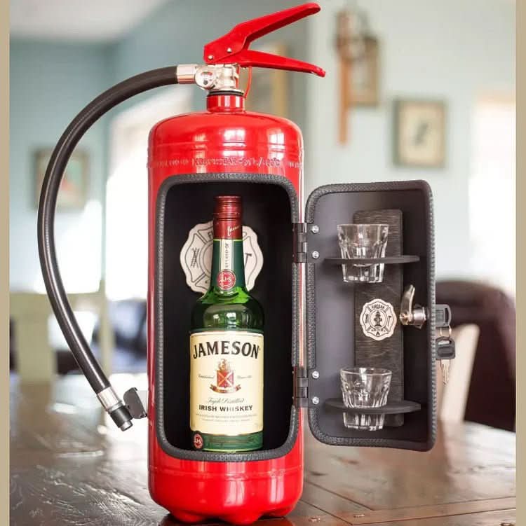 BowLift | Hidden minibar in fire extinguisher design for stylish storage