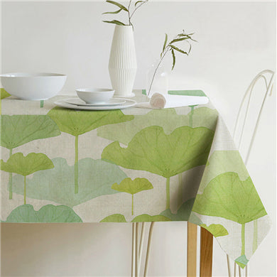 BowLift | Nordic modern linen cotton square green tropical leaf tablecloth cover cloth