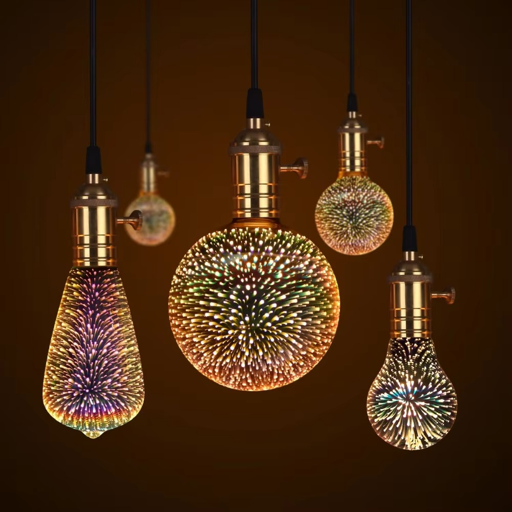 BowLift | 3D Starburst LED Bulb – Vintage Edison Firework Light – E27