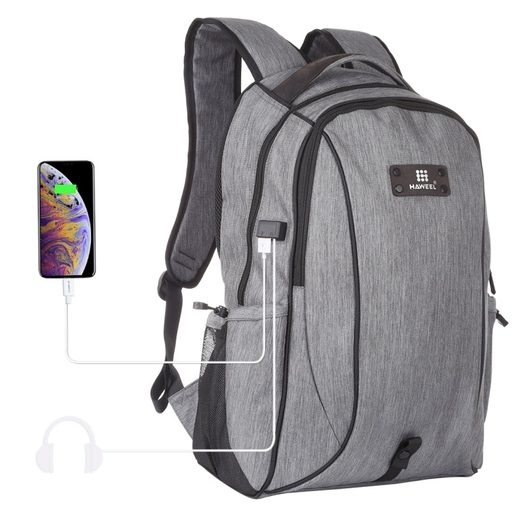 BowLift | HAWEEL Outdoor Portable Canvas Double Shoulder Laptop Backpack (Gray)