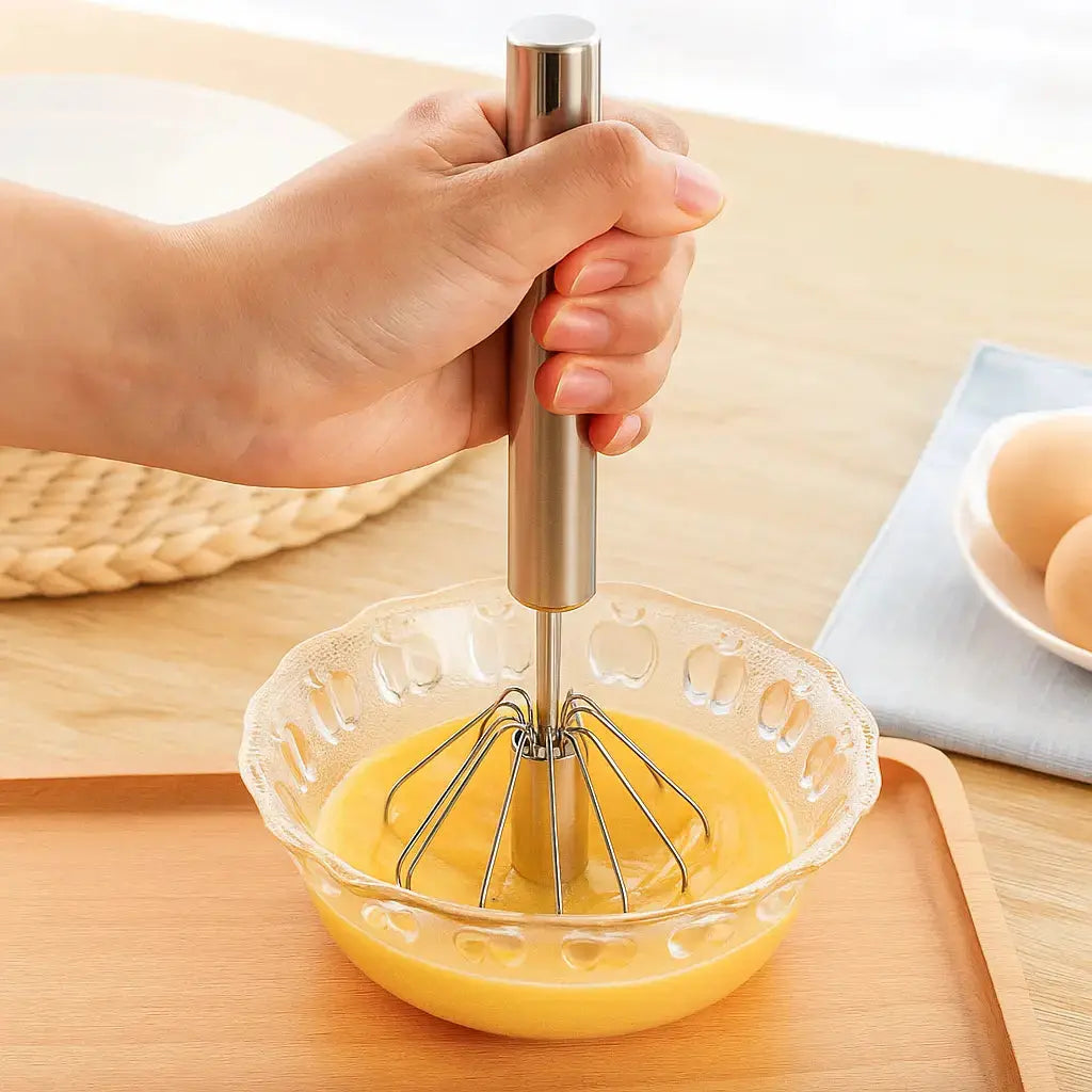 BowLift | Semi-automatic stainless steel whisk – Fast, robust & without electricity
