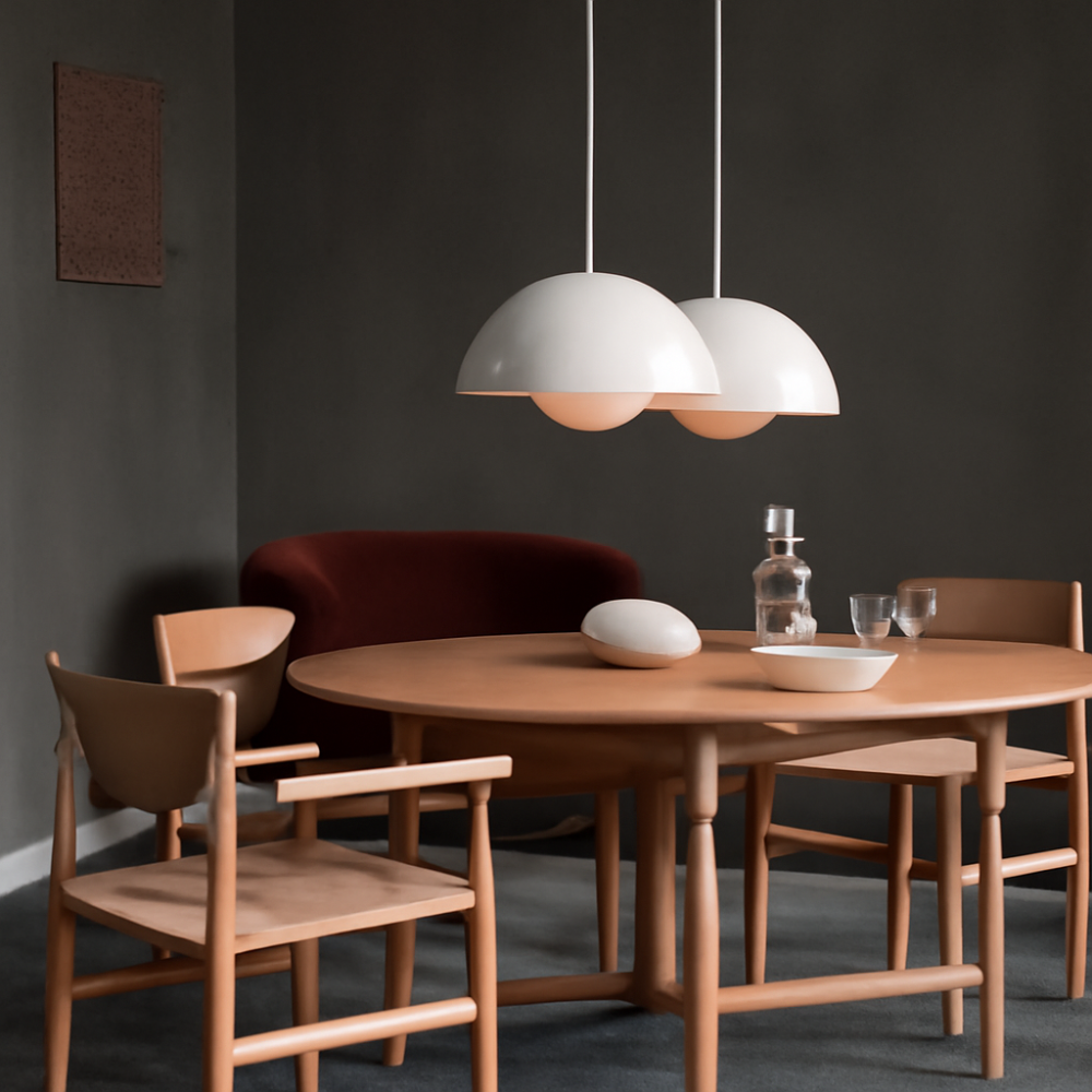 BowLift | Half-Circle Colourful Chandelier – Modern Scandinavian Ceiling Light for Dining, Living & Office