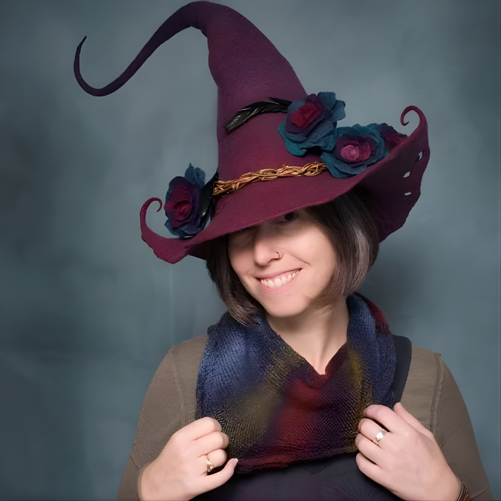 BowLift | Halloween Costume Felt Witch Hat Handmade Merino Wool Party Accessory