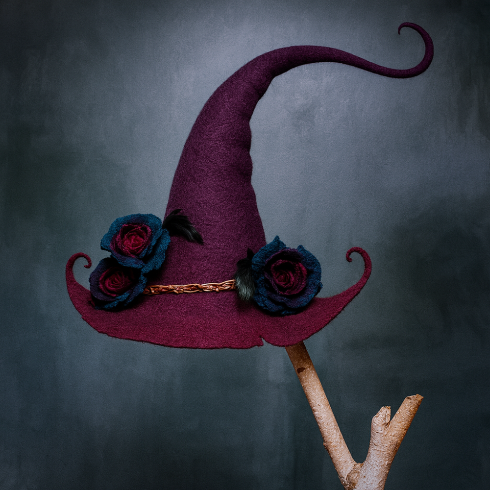 BowLift | Halloween Costume Felt Witch Hat Handmade Merino Wool Party Accessory