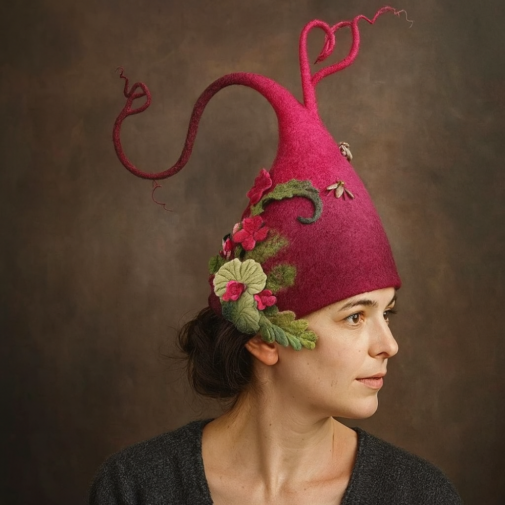 BowLift | Halloween Costume Felt Witch Hat Handmade Merino Wool Party Accessory