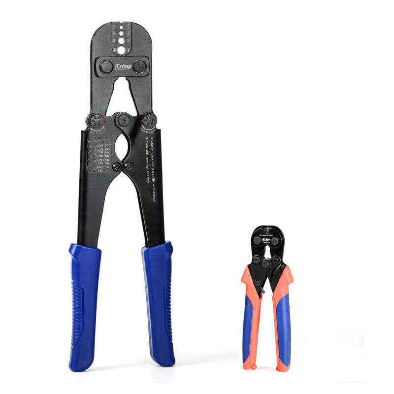 BowLift | Wire Rope Crimping Tool For Aluminum Crimp Ferrules, Oval Sleeves, 3/64" To 1/8", Wire Rope Crimping Tool Kit With Wire Rope Cutter