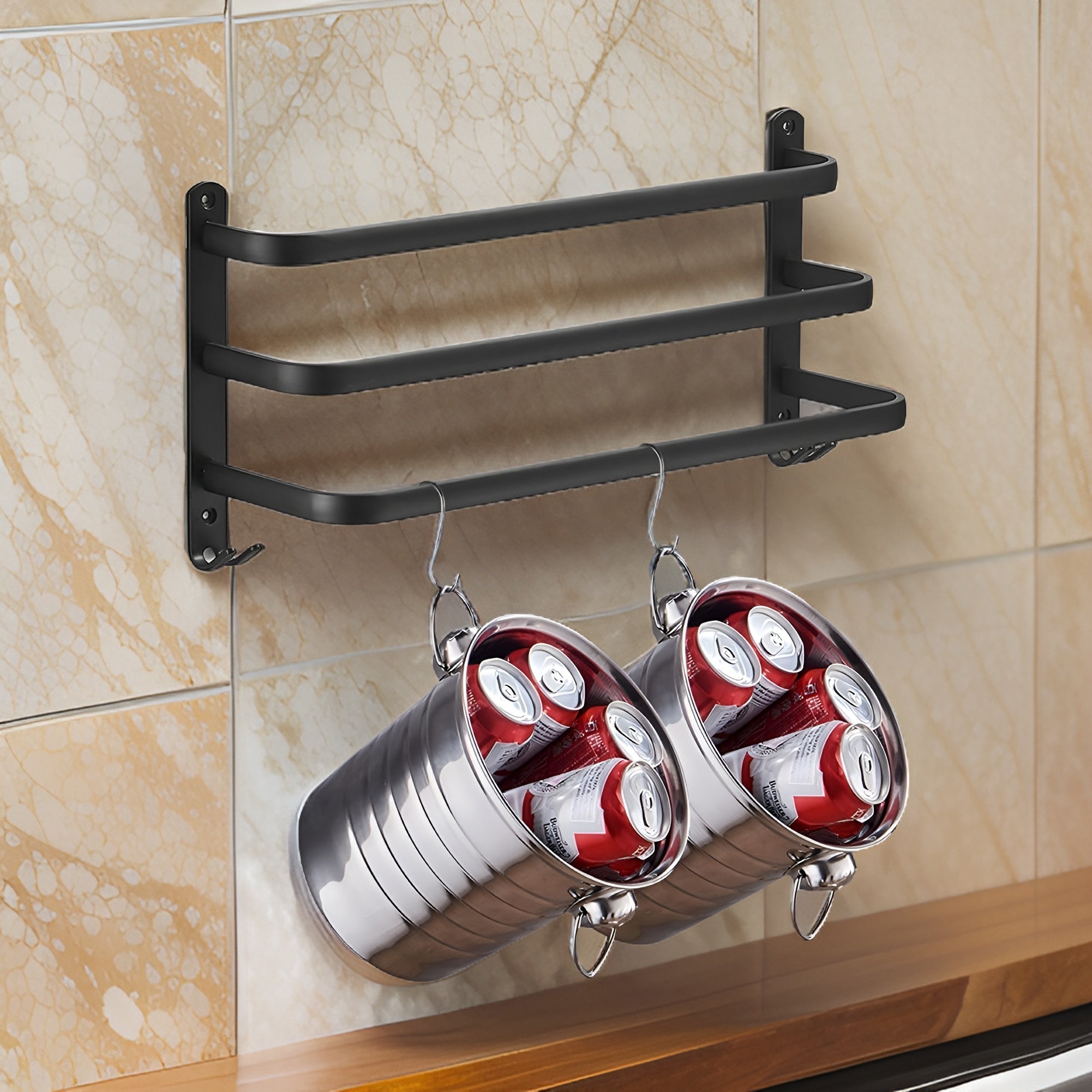 BowLift | HangEase 3-Layer Wall-Mounted Towel Holder – Aluminum Space-Saving Design