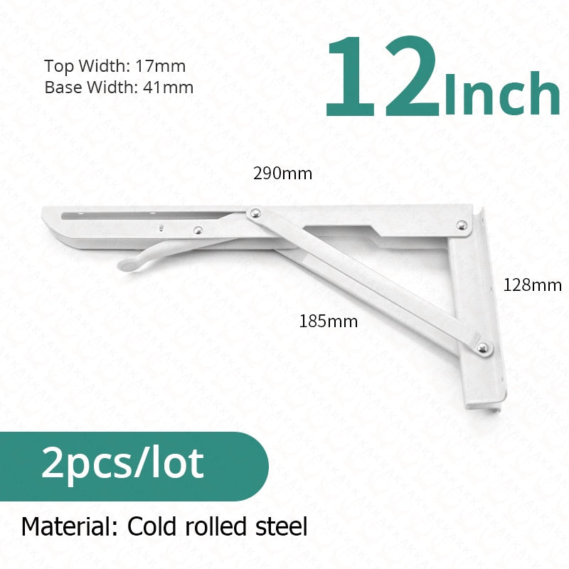 BowLift | 2-piece set collapsible shelf brackets, heavy-duty, made of stainless steel for tables, motorhomes and space-saving
